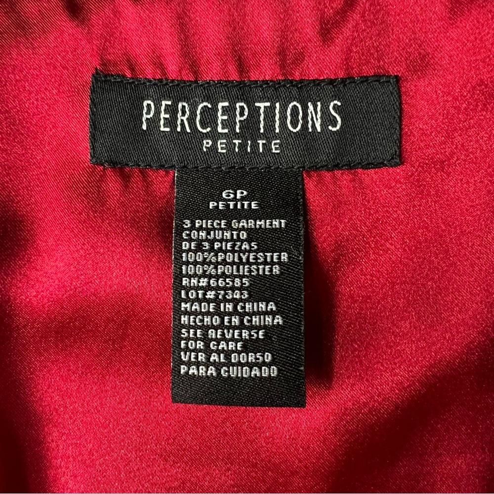 Vintage 90’s Perceptions Petite Satin Red Sleeveless Blouse, Sz 6P - Picture 4 of 4